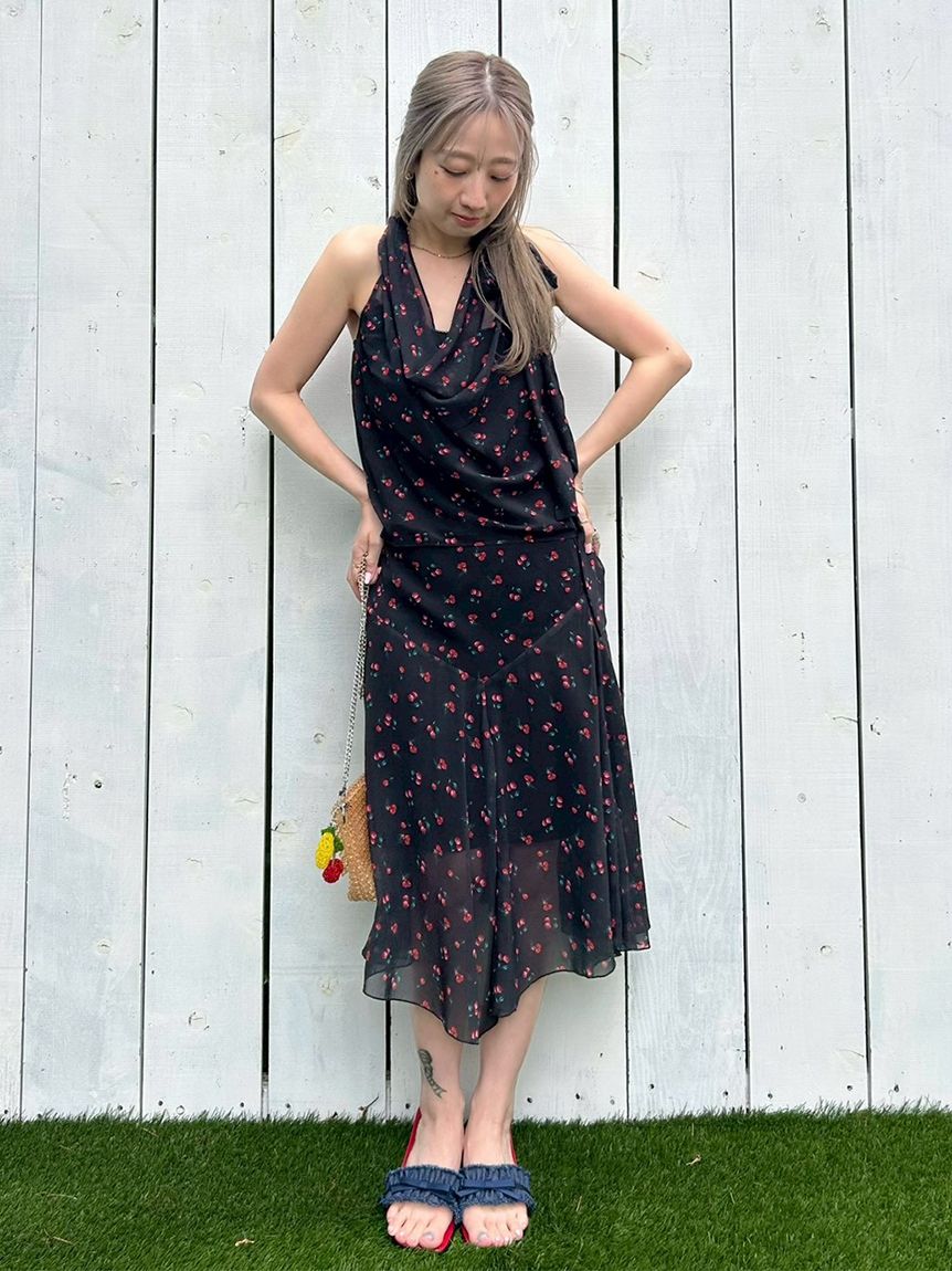 フルーツシフォンホルタートップス(セットアップアイテム)｜LILY BROWN 