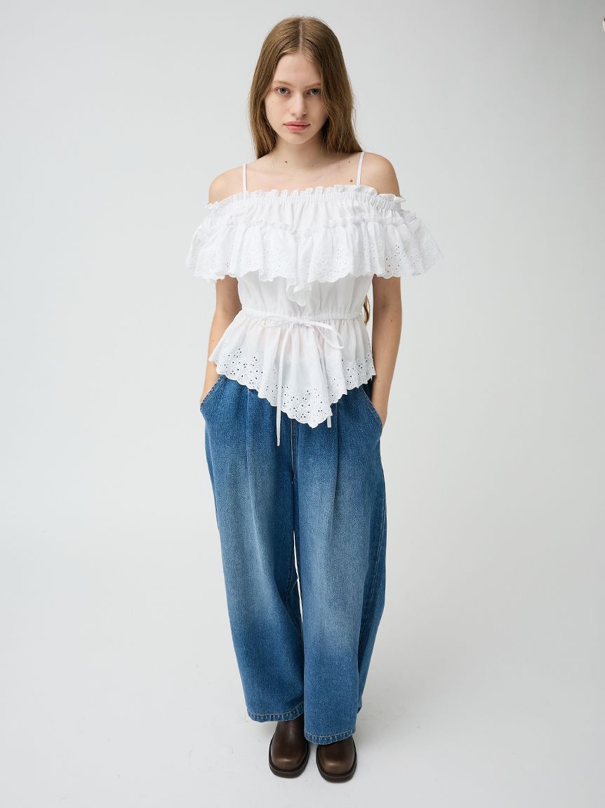 コットンレースオフショルトップス(Tシャツ・カットソー)｜トップス