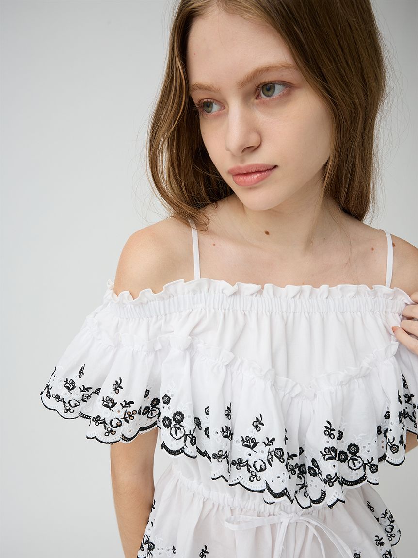 コットンレースオフショルトップス(Tシャツ・カットソー)｜トップス