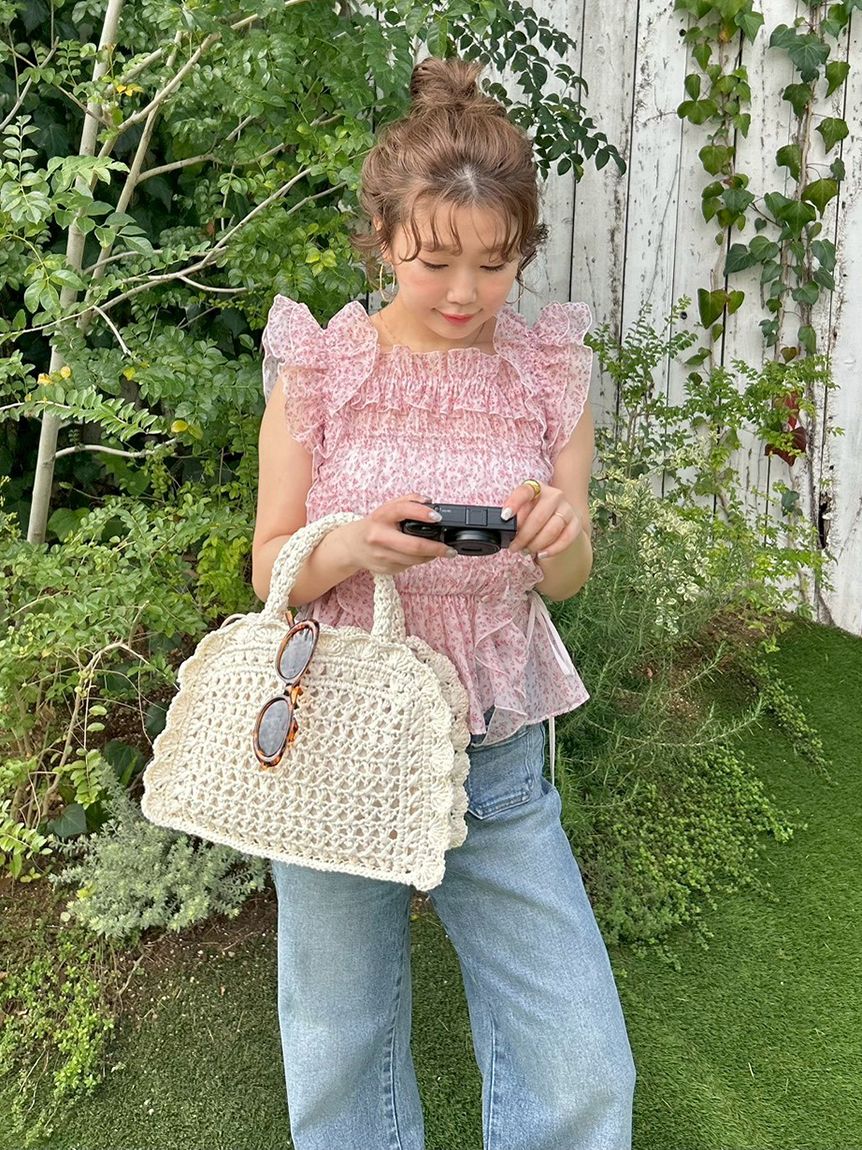 WEB限定カラー】シャーリングレイヤーフリルトップス(シャツ・ブラウス WEB限定カラー】シャーリングレイヤーフリルトップス(シャツ・ブラウス