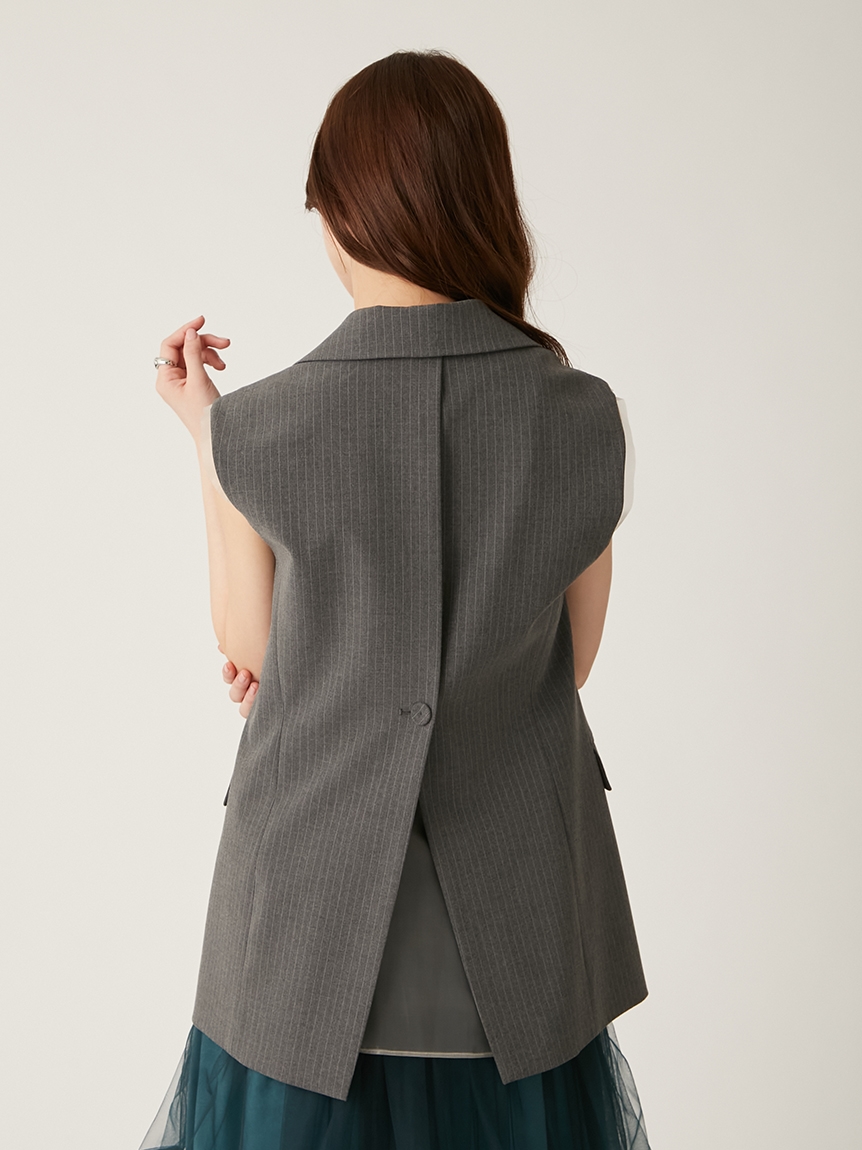 リンカブル LINKABLE 新品 タキシードライクジレ ブラック｜ノーカラー  