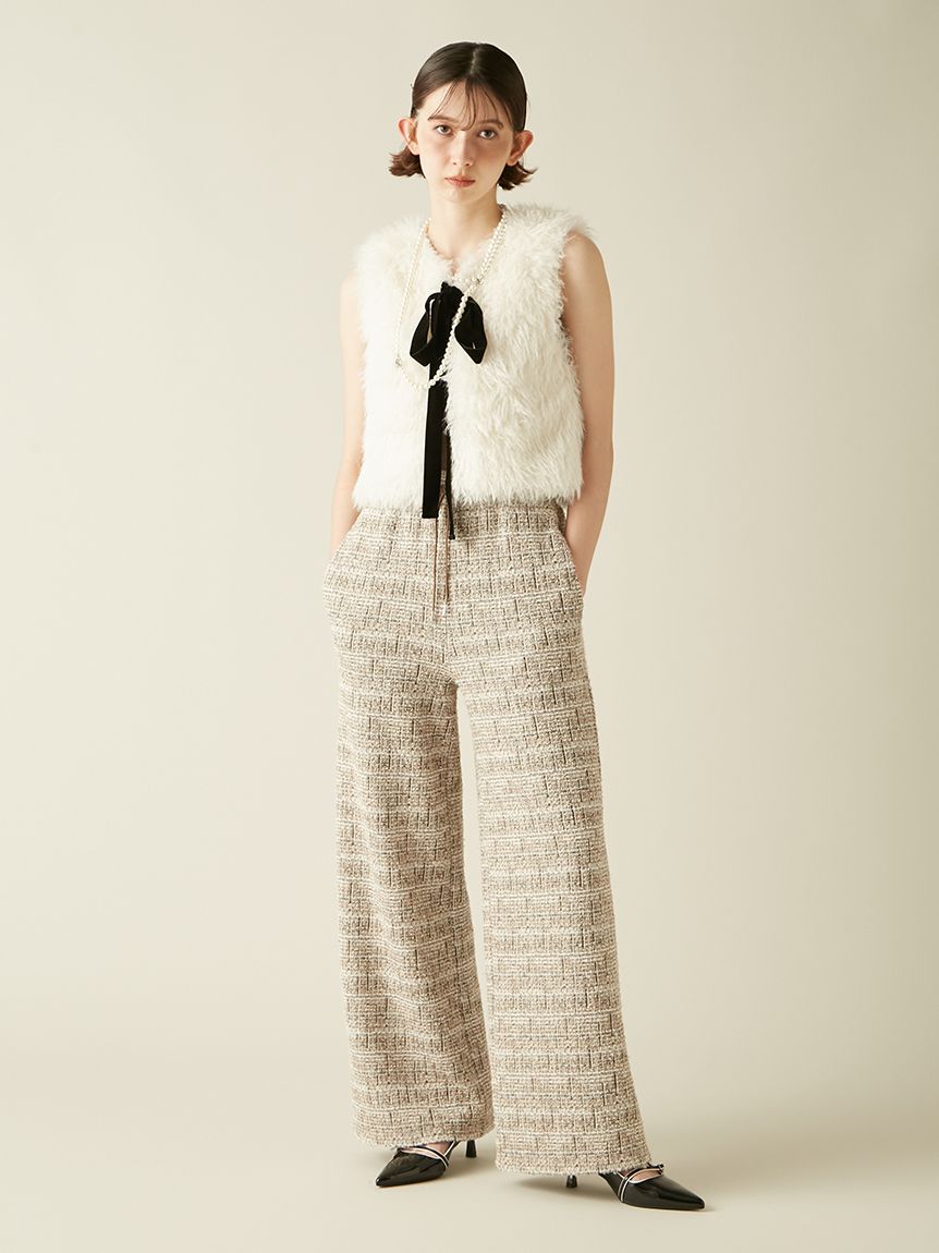 ベロアリボンファーベスト(ベスト)｜アウター｜LILY BROWN（リリー