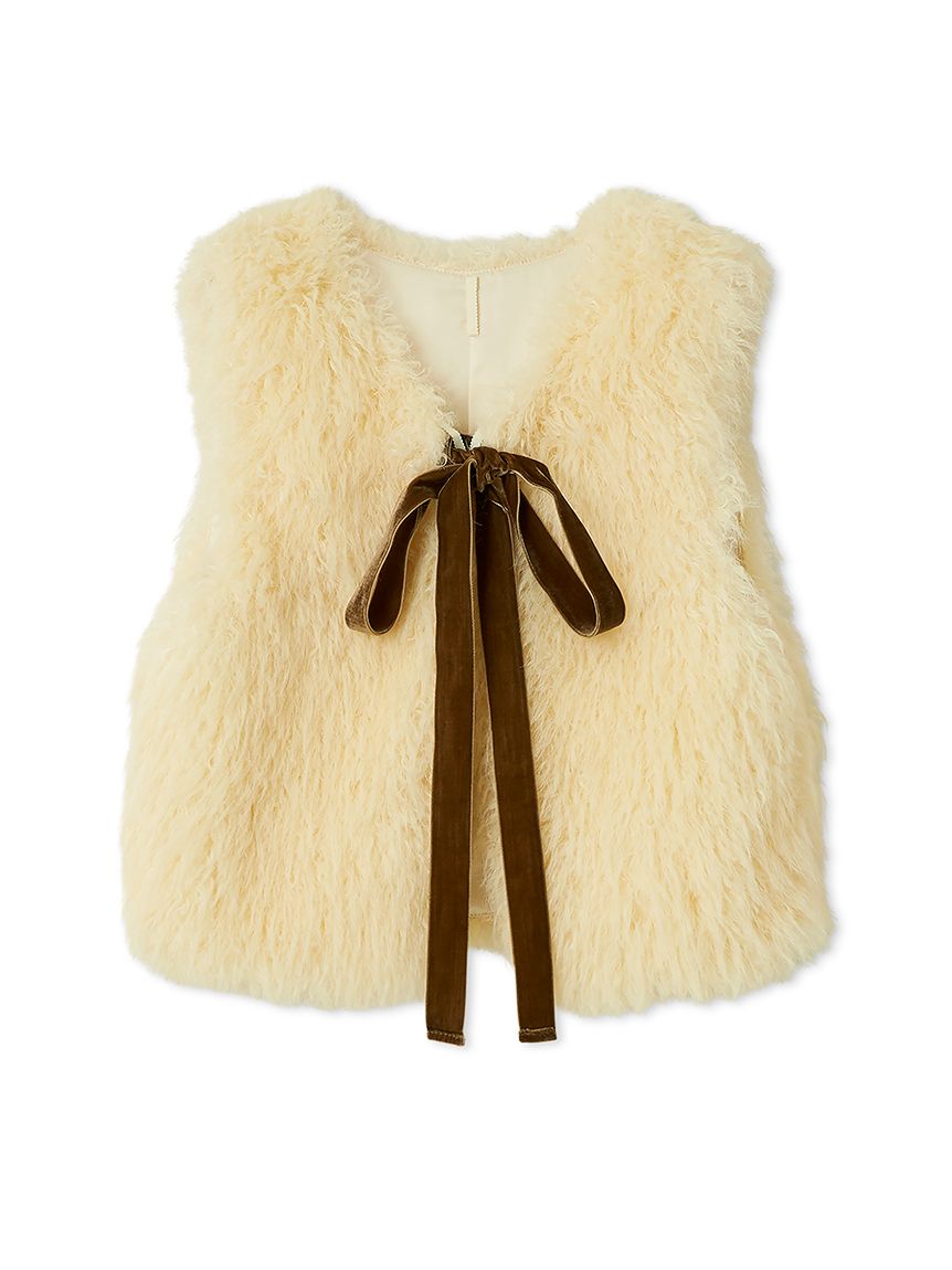 ベロアリボンファーベスト(ベスト)｜アウター｜LILY BROWN（リリー