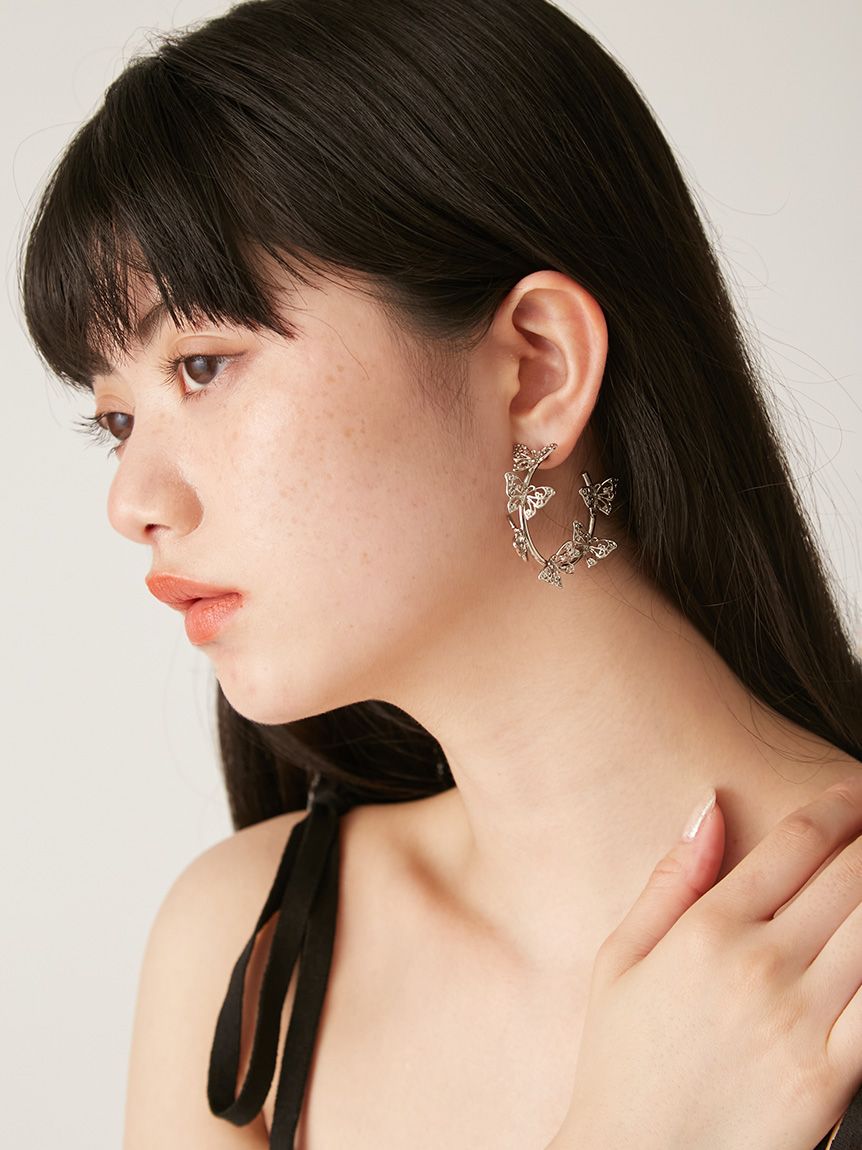 LILY BROWN × ANNA SUI】バタフライフープピアス(ピアス