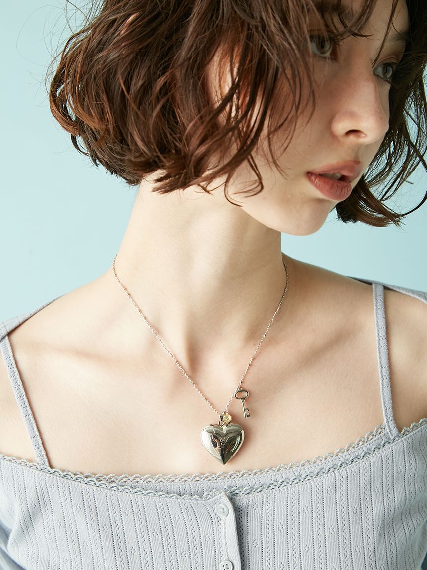 イニシャルハートロケットネックレス(ネックレス)｜アクセサリー｜LILY