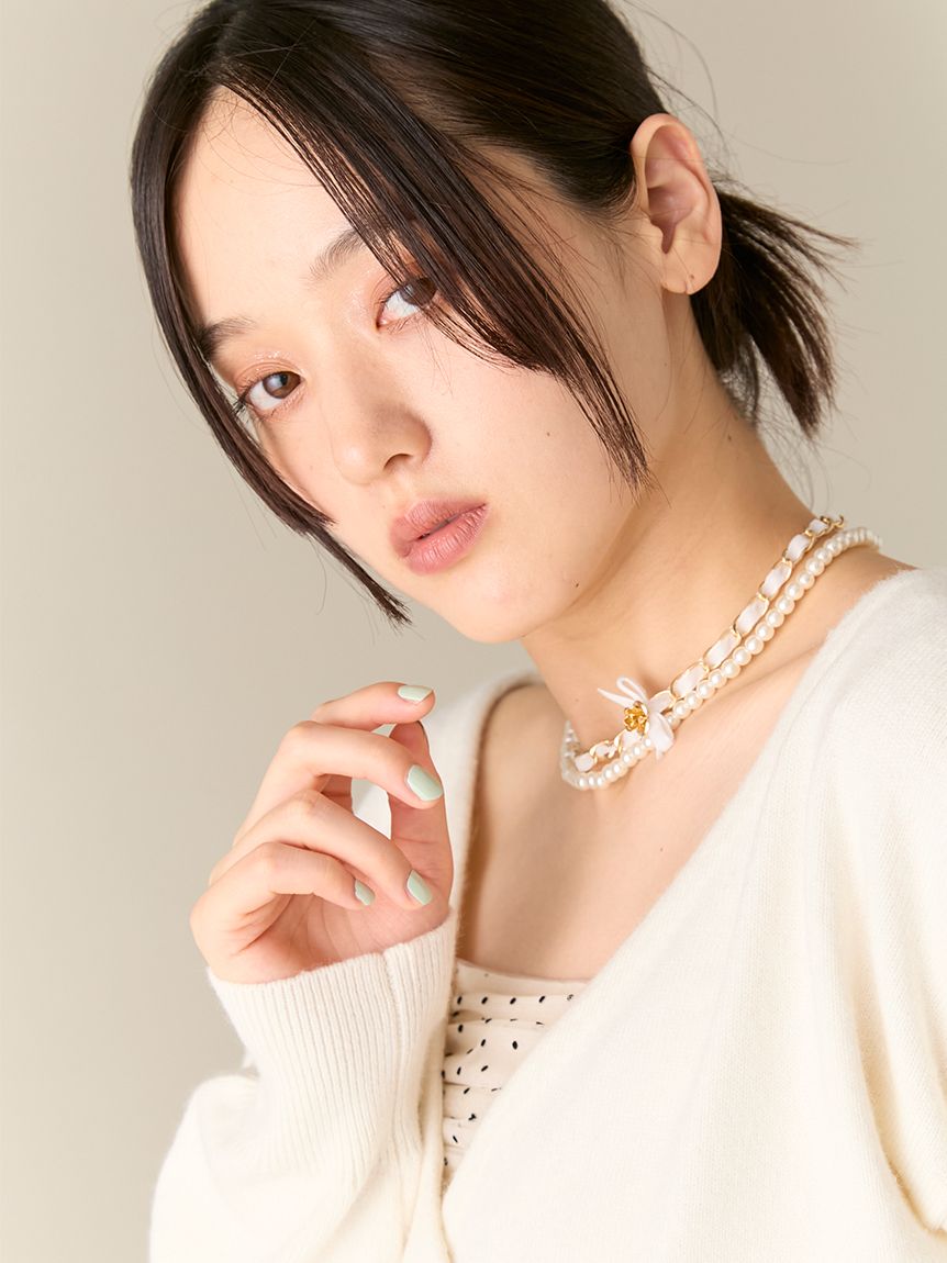 ベルベットリボン2連ネックレス(ネックレス)｜アクセサリー｜LILY