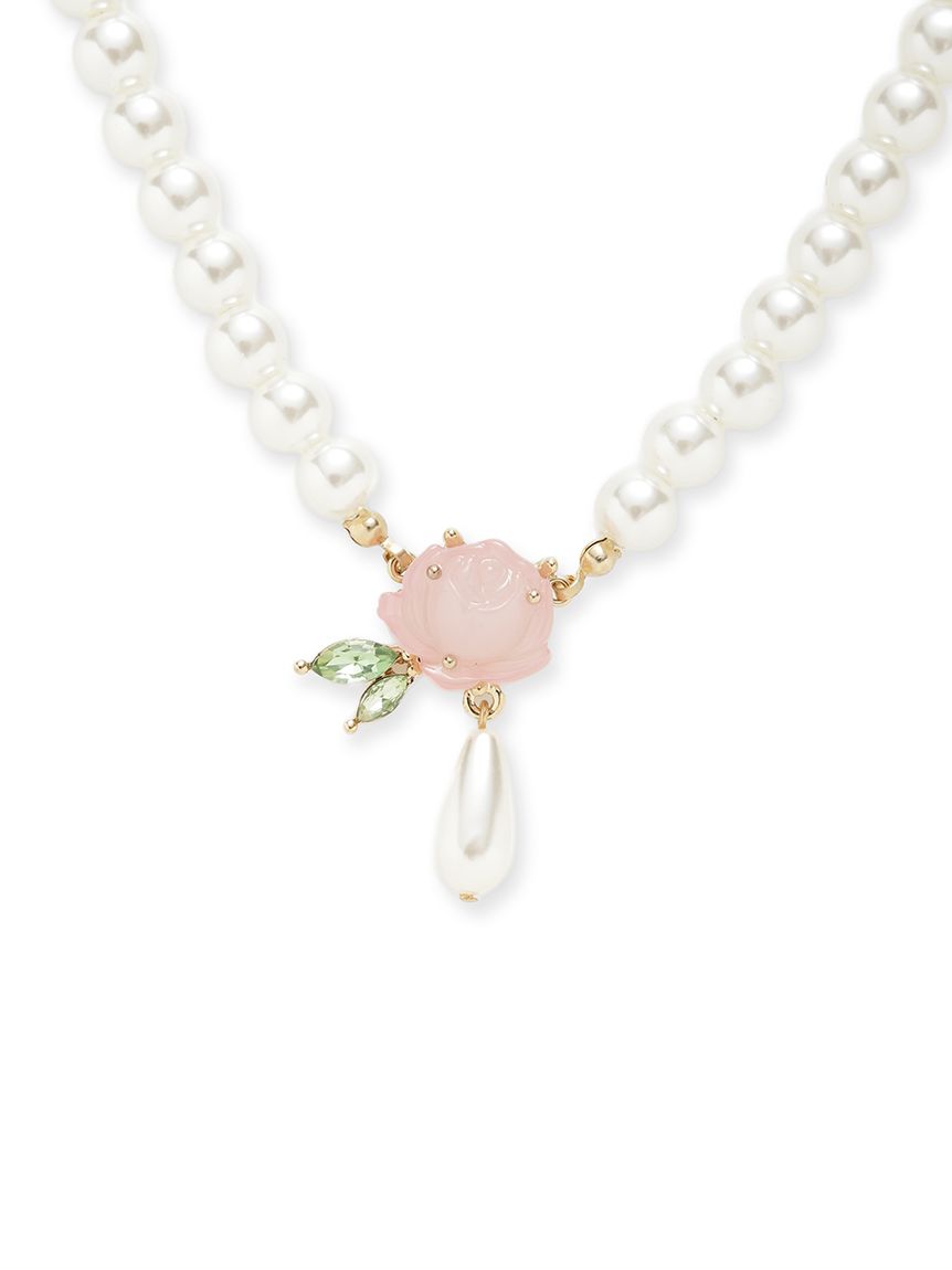 ☆ lily☆ 未使用 乳白・パープル潰れ薔薇ネックレス ミハエルネグリン ☆ lily☆ 未使用 乳白・パープル潰れ薔薇ネックレス ミハエルネグリン