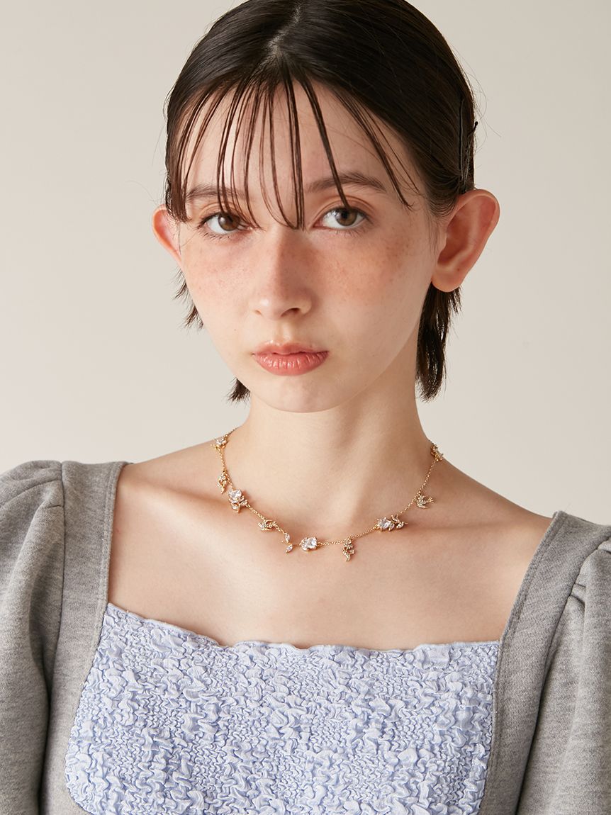 Lilywingビジューフラワーネックレス(雑貨)｜ファッション雑貨｜LILY