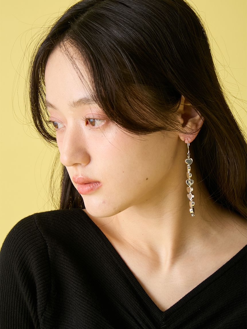 メタルハートチェーンハートピアス(雑貨)｜ファッション雑貨｜LILY