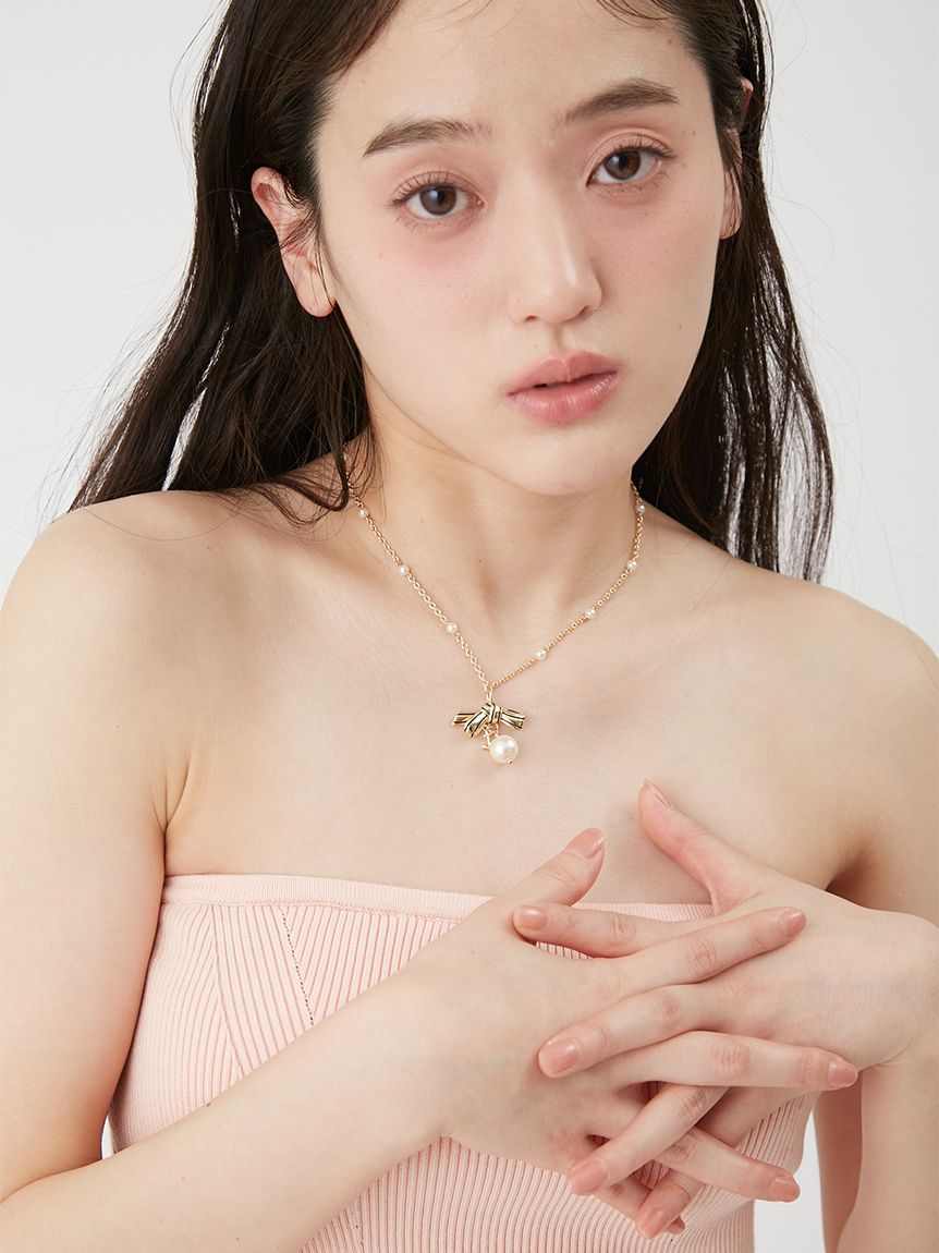マリンリボンパールネックレス(ネックレス)｜アクセサリー｜LILY BROWN