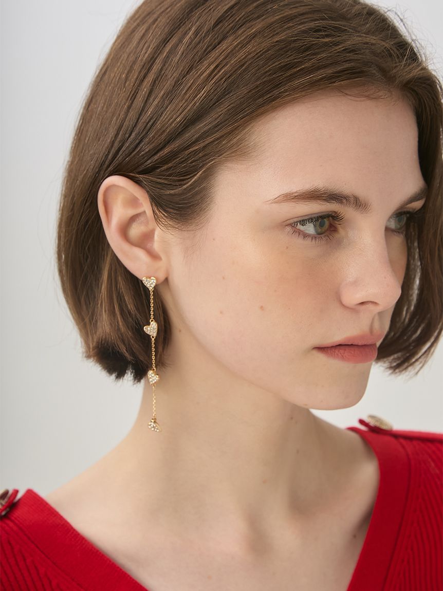 スウィングビジューハートピアス(ピアス・イヤリング)｜ACCESSORY