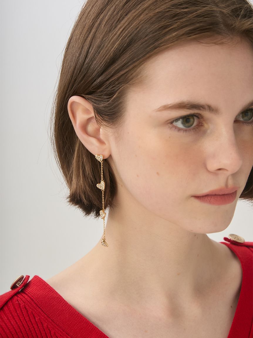 スウィングビジューハートピアス(ピアス・イヤリング)｜ACCESSORY