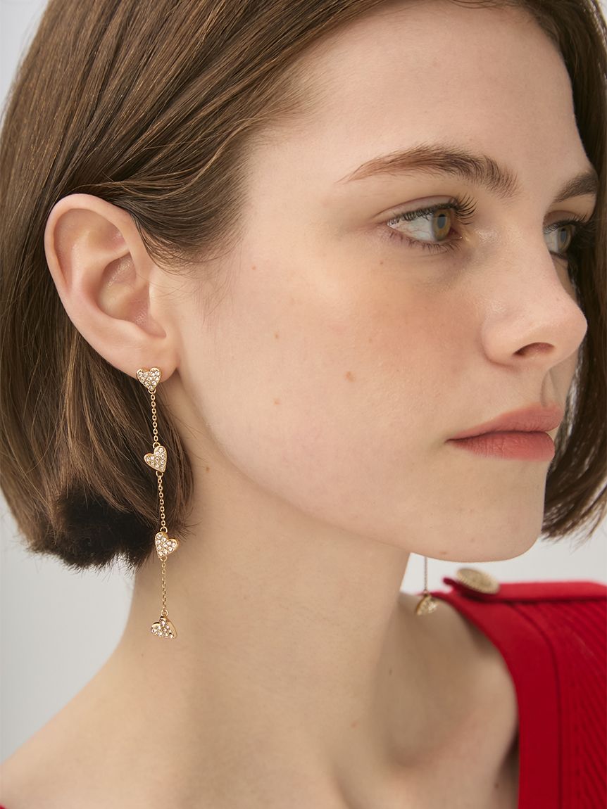 スウィングビジューハートピアス(ピアス・イヤリング)｜ACCESSORY