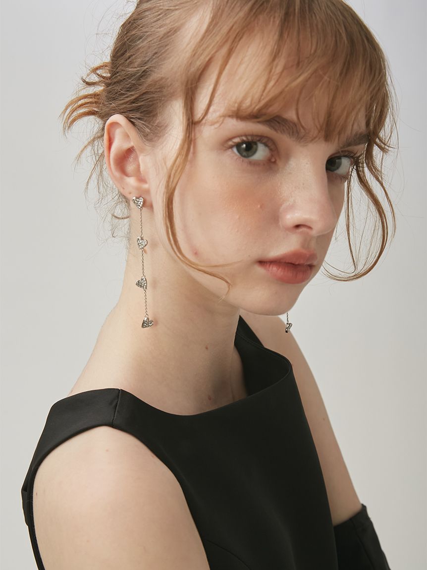 スウィングビジューハートピアス(ピアス・イヤリング)｜ACCESSORY