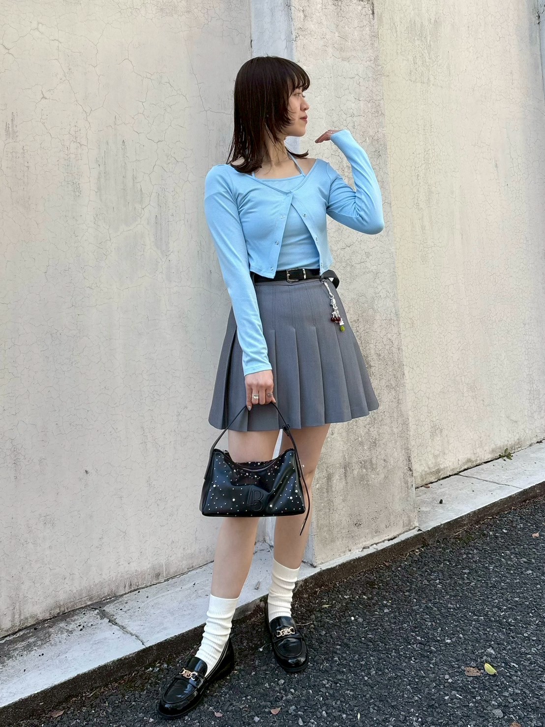 L.B CANDY STOCK]LBロゴスタッズショルダーバッグ(ショルダー