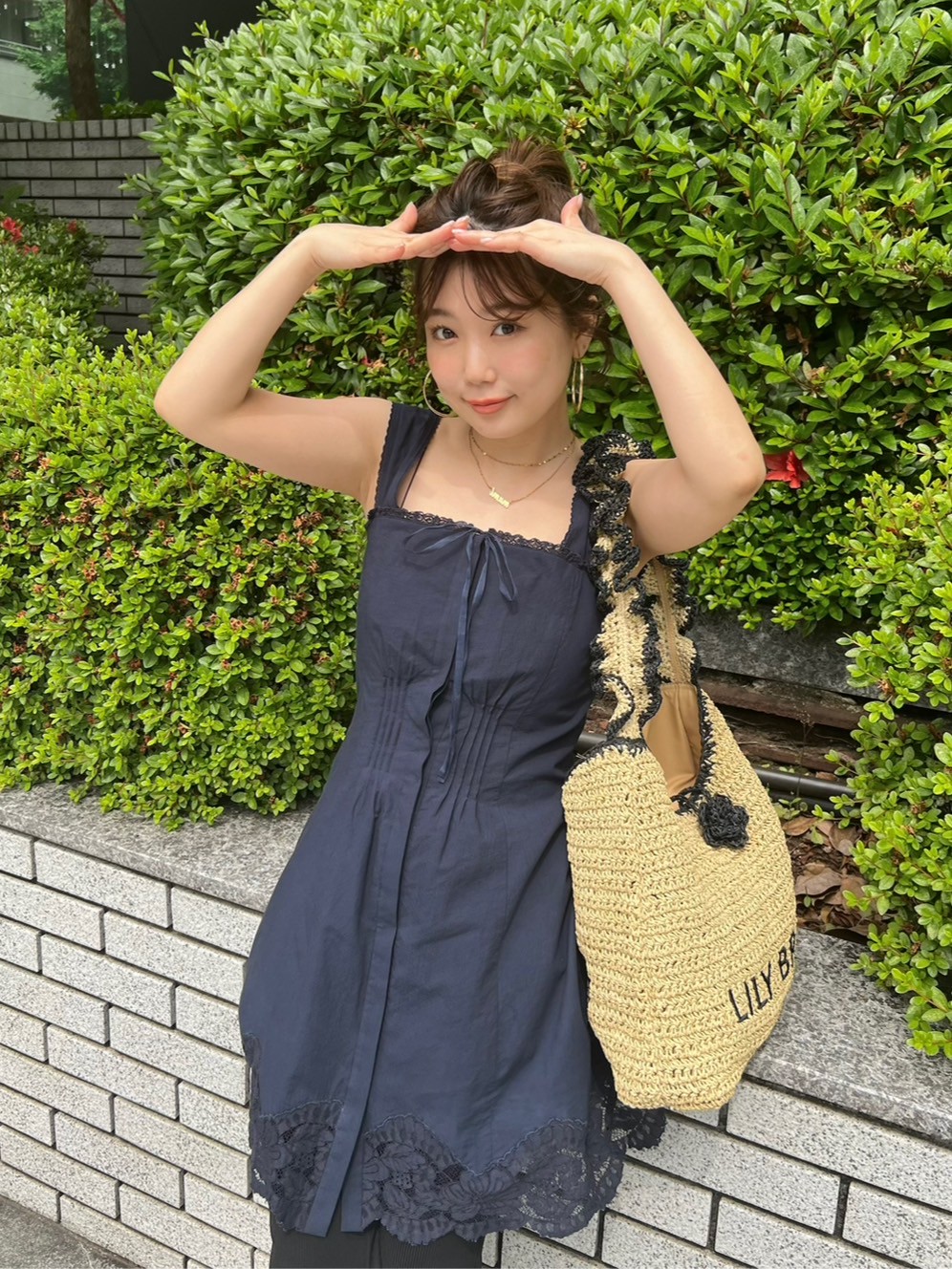 【LILY BROWN×MARY QUANT】ペーパーラウンドフリルバッグ LILY BROWN×MARY QUANT】ペーパーラウンドフリルバッグ(バッグ