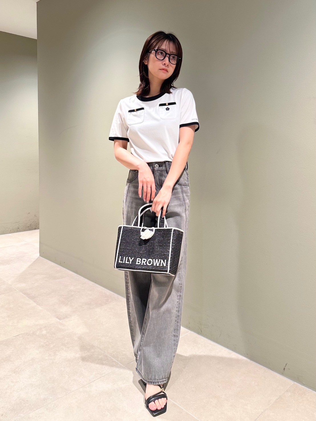 LILY BROWN×MARY QUANT】ジュートロゴトート(バッグ)｜LILY