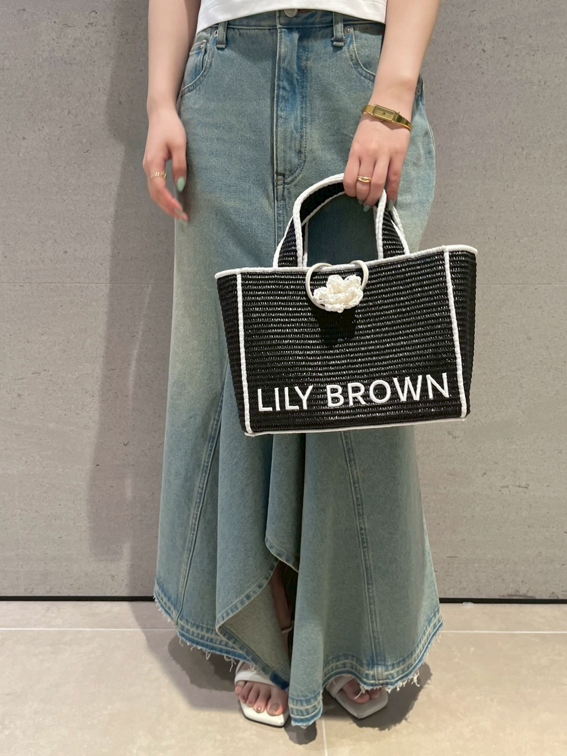 LILY BROWN×MARY QUANT】ジュートロゴトート(バッグ)｜LILY