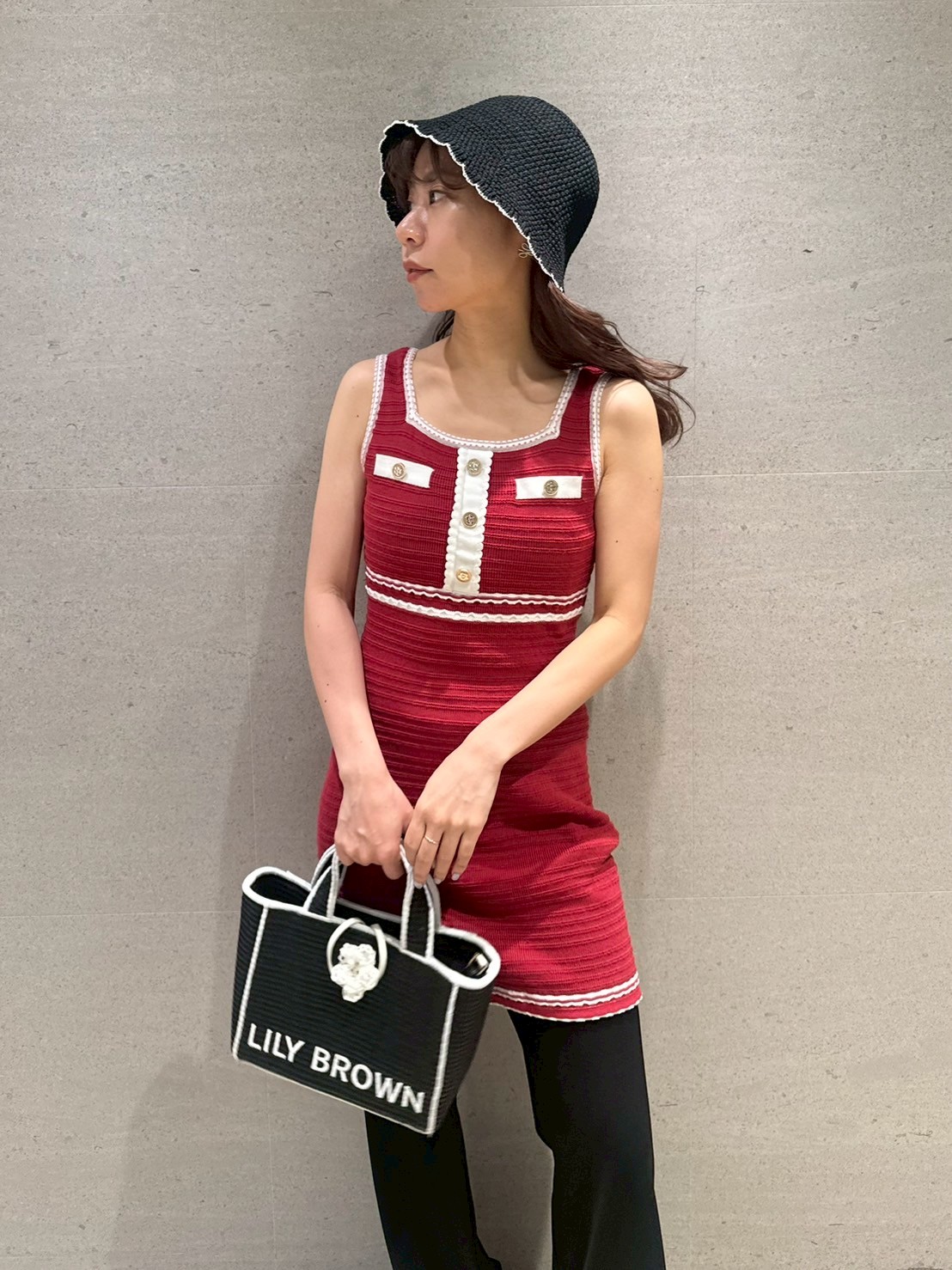 Lily Brown - 【LILY BROWN×MARY QUANT】ロゴ刺繍カゴバッグの