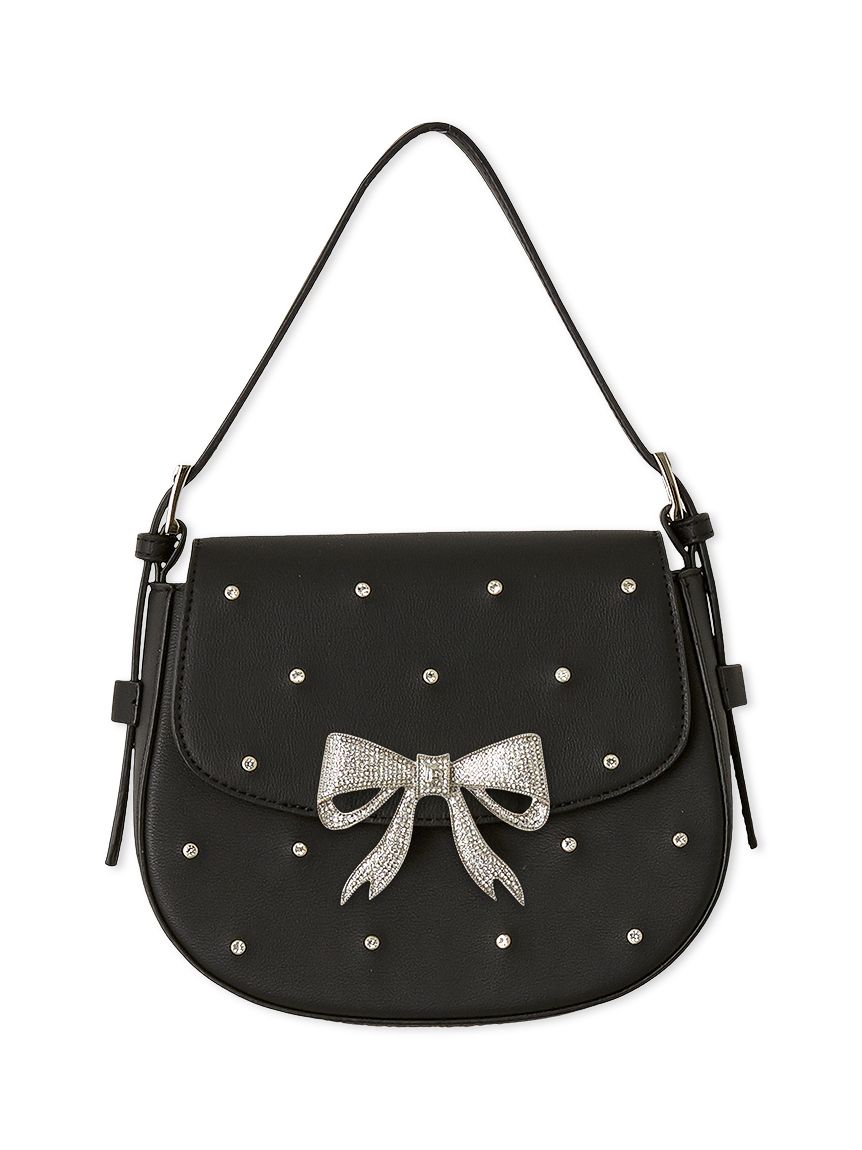 リリーブラウン ビジューラウンド2wayミニバッグ ブラック L.B CANDY STOCK]ビジューラウンド2wayミニバッグ(Hearts2Hearts着用