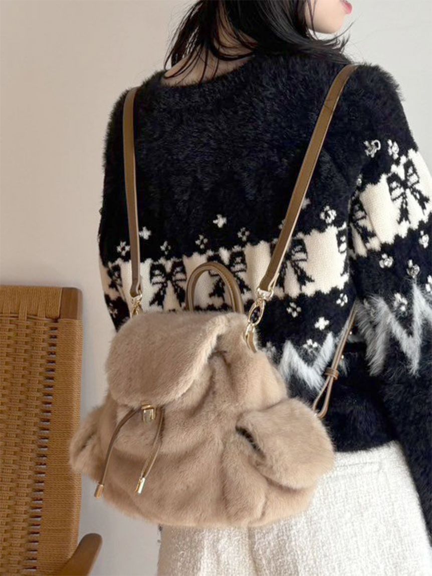 新品タグ付　2wayエコファーバックパック ベージュ　LILY BROWN 2wayエコファーバックパック(バッグ)｜LILY BROWN（リリーブラウン）の