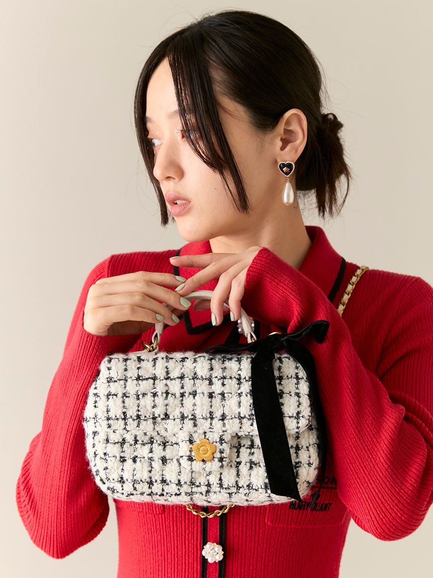 マキコ【新品未使用】LILY BROWN×MARY QUANT カゴバッグ LILY BROWN×MARY QUANT】ロゴ刺繍カゴバッグ
