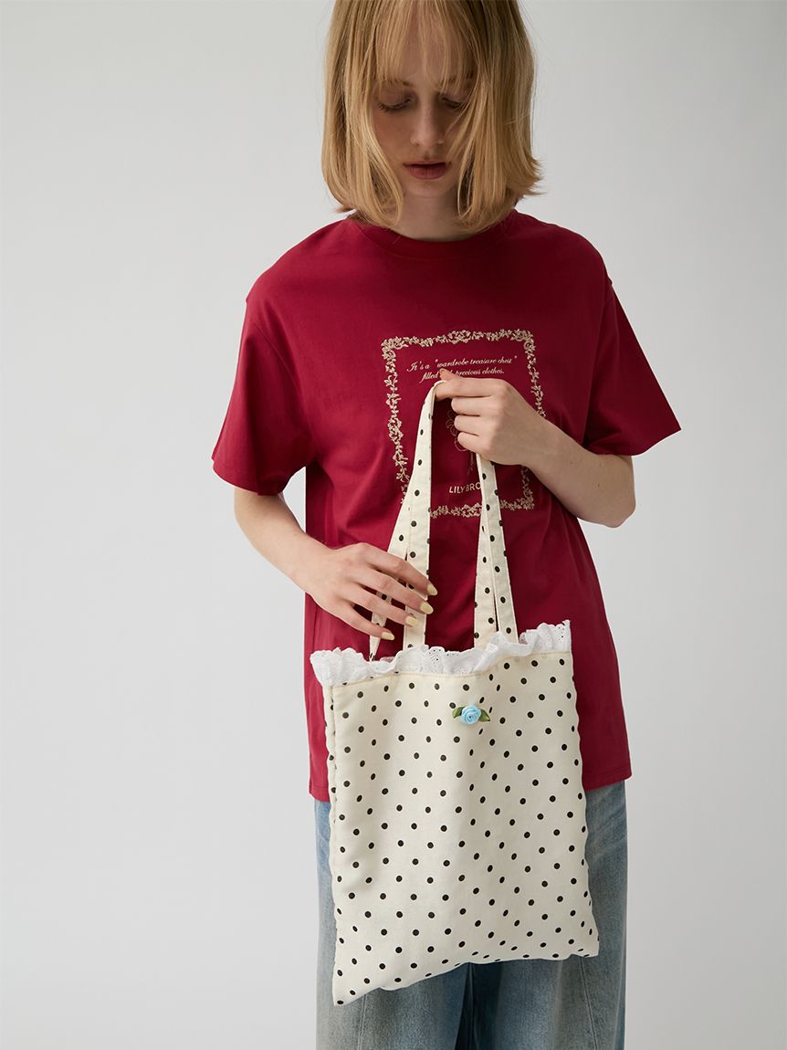 ローズモチーフフリルトート(トートバッグ)｜BAG｜LILY BROWN（リリー