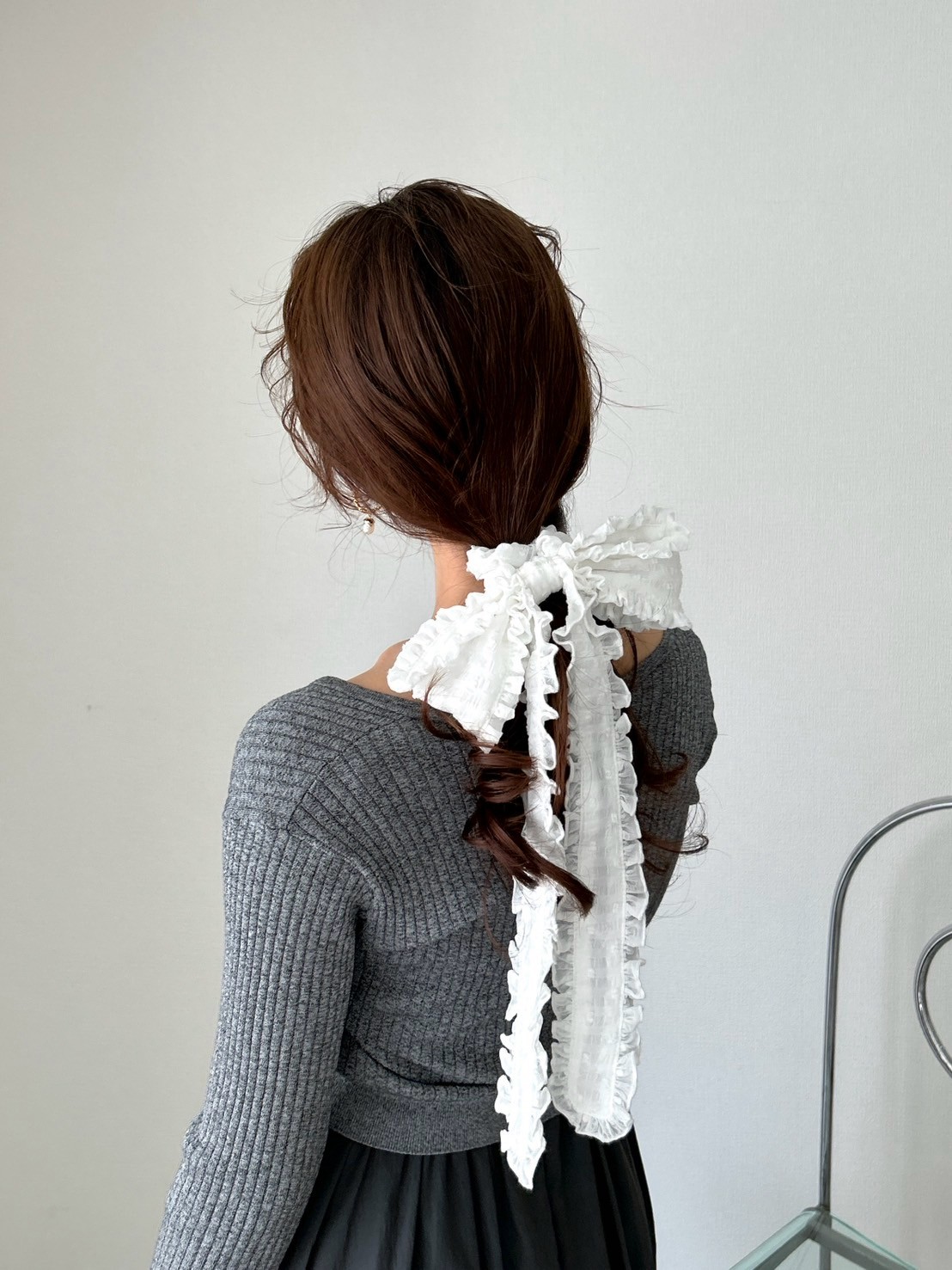 LILY BROWN ロングリボンシュシュ 黒black ロングリボンシュシュ(ヘッドアクセサリー)｜アクセサリー｜LILY