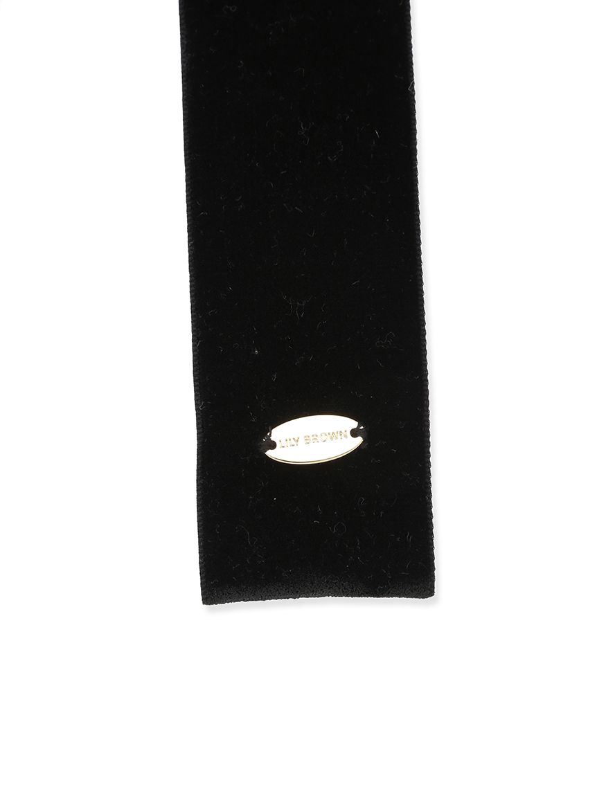 【LILY BROWN*MARY QUANT】リボンバレッタ　黒　ベロア LILY BROWN×MARY QUANT】デイジーモチーフリボンバレッタ
