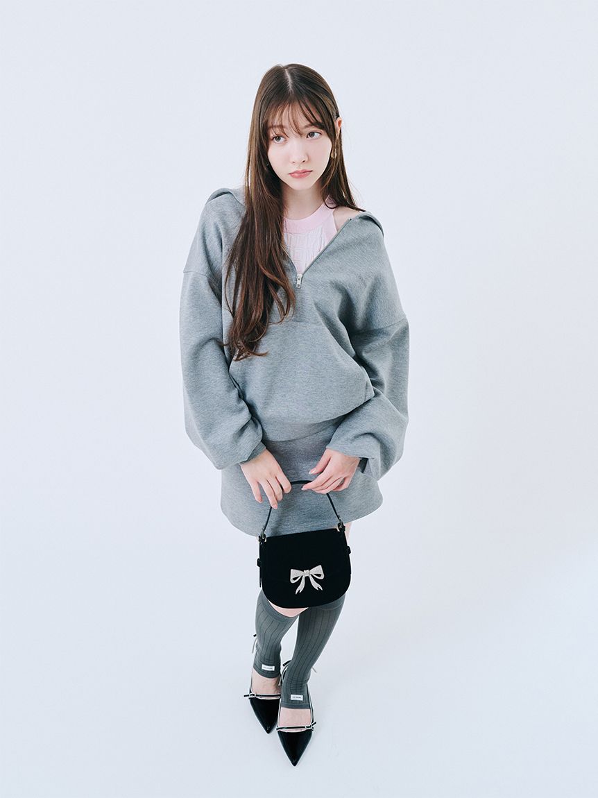 【新品未使用タグ付】Lily Brownスリーブレスビックジャケット トゥレスシルキーハイソックス(レッグウェア)｜ファッション雑貨