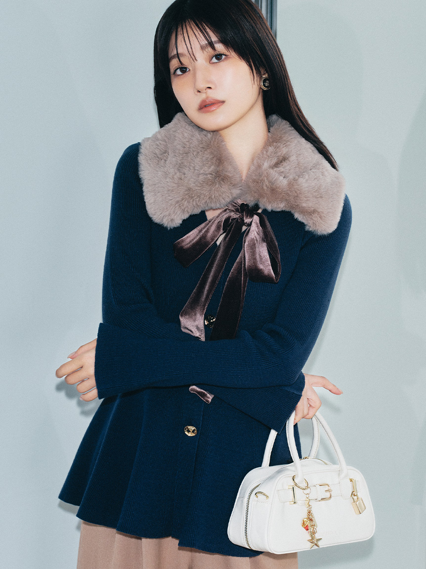 2wayベロアリボンティペット(ストール・マフラー)｜ファッション雑貨