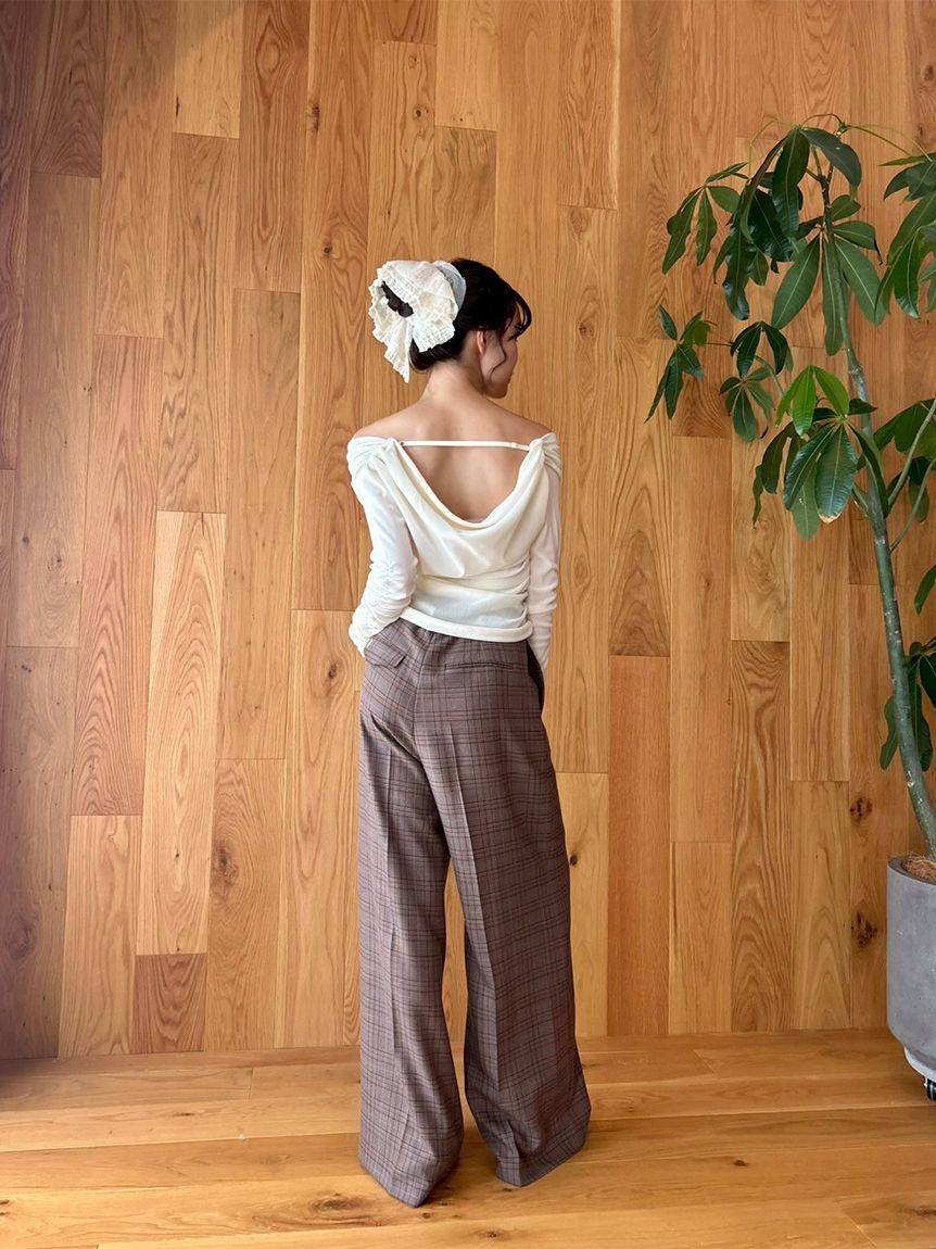 LILY BROWN ベージュ ドット柄 フリル チューブトップ 完売商品 LILY BROWN×MARY QUANT】デイジー柄シアーチュールトップス(Tシャツ