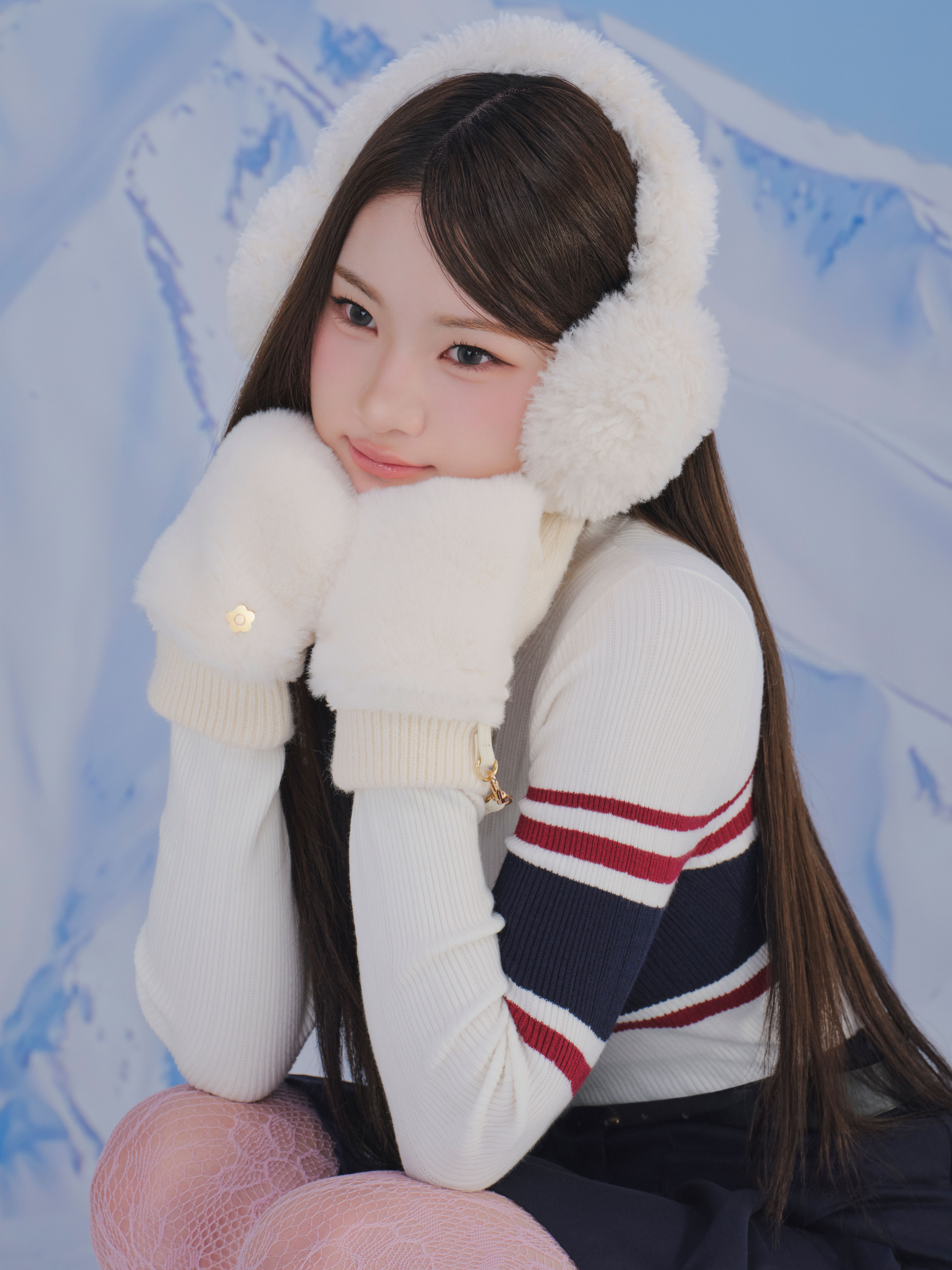 LILY BROWN×MARY QUANT】デイジーモチーフファーイヤーマフラー