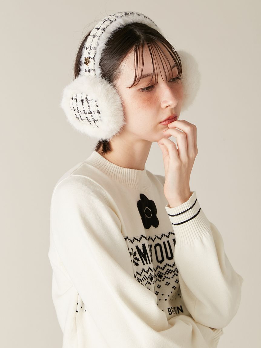 LILY BROWN×MARY QUANT】デイジーモチーフファーイヤーマフラー