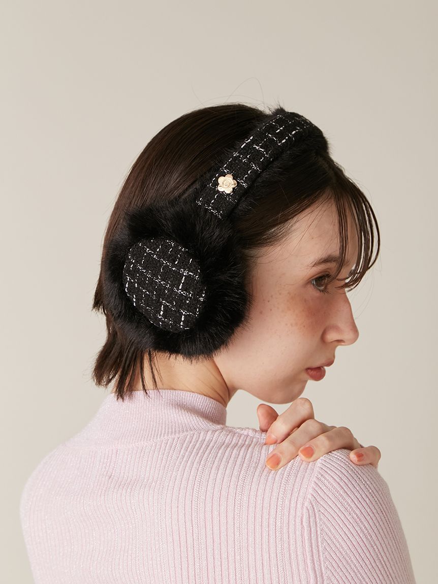 LILY BROWN×MARY QUANT】デイジーモチーフファーイヤーマフラー