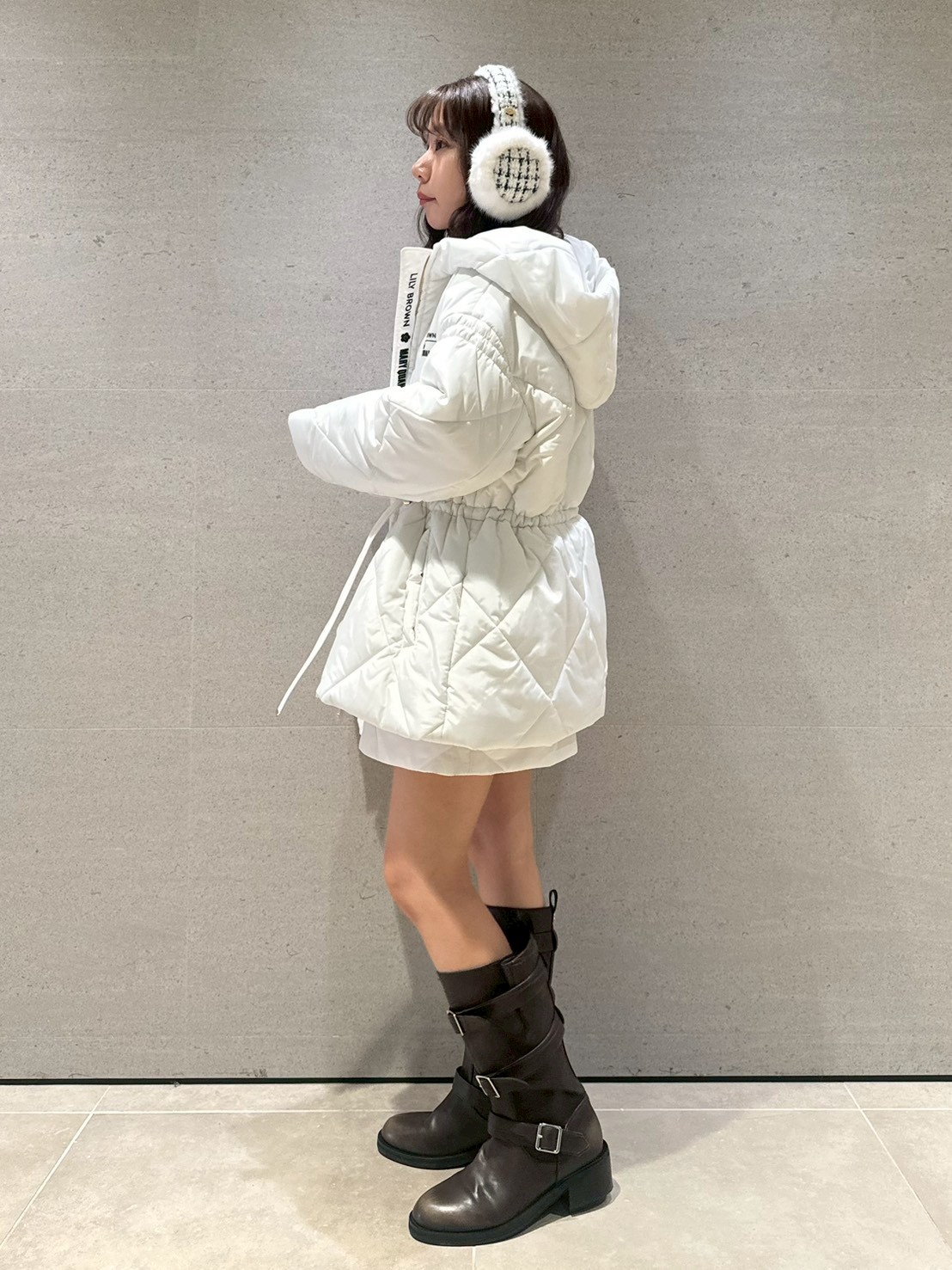 LILY BROWN×MARY QUANT】デイジーモチーフファーイヤーマフラー