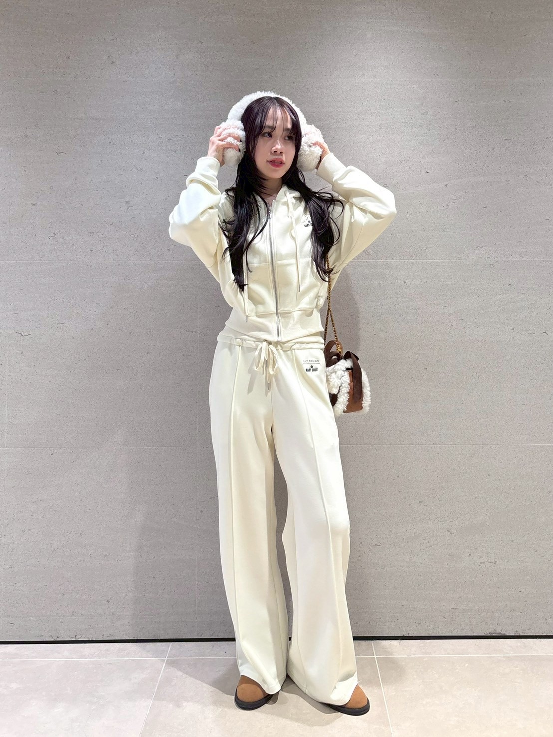 LILY BROWN×MARY QUANT】デイジーモチーフファーイヤーマフラー