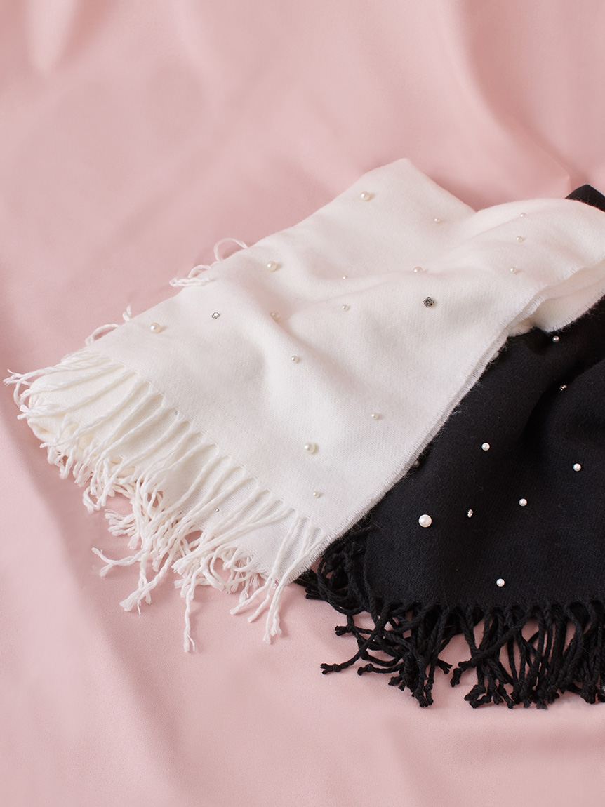 L.B CANDY STOCK]パールビジュー付きストール(ストール・マフラー