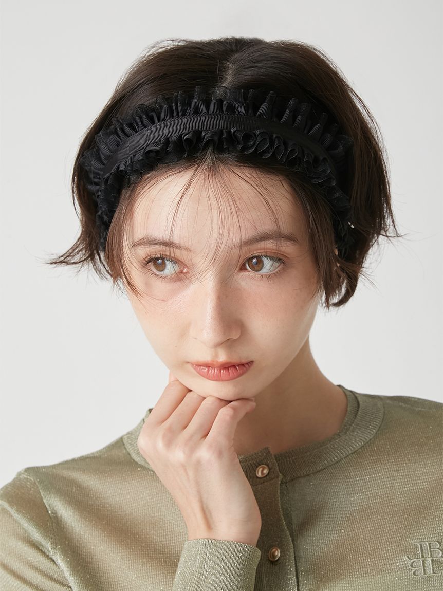 アイボリー フリル付きヘアバンド フリルヘアーバンド(雑貨)｜ファッション雑貨｜LILY BROWN（リリー