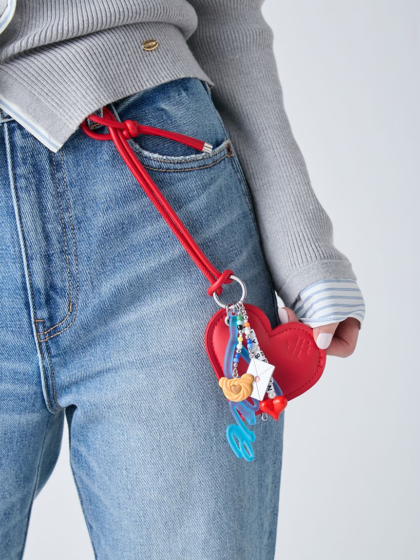 垂れ♡リボンNo.9☆デニム☆ハートのチャーム付き 垂れ♡リボンNo.9☆デニム☆ハートのチャーム付き 垂れ♡リボンNo.