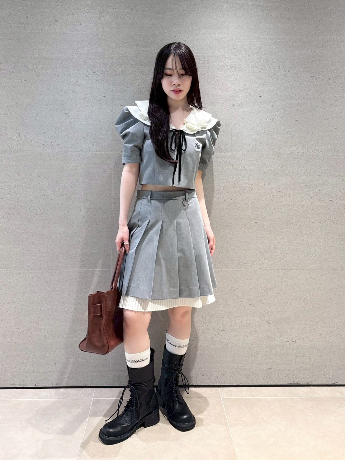 LILY BROWN×Hearts2Hearts】リボンロゴハイソックス(レッグウェア