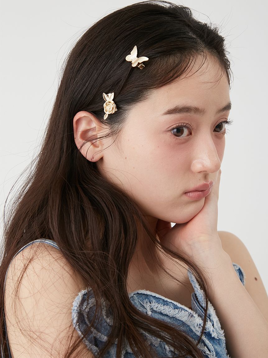 LILY BROWN×ANNA SUI】バタフライ＆ローズヘアクリップセット(ヘッド