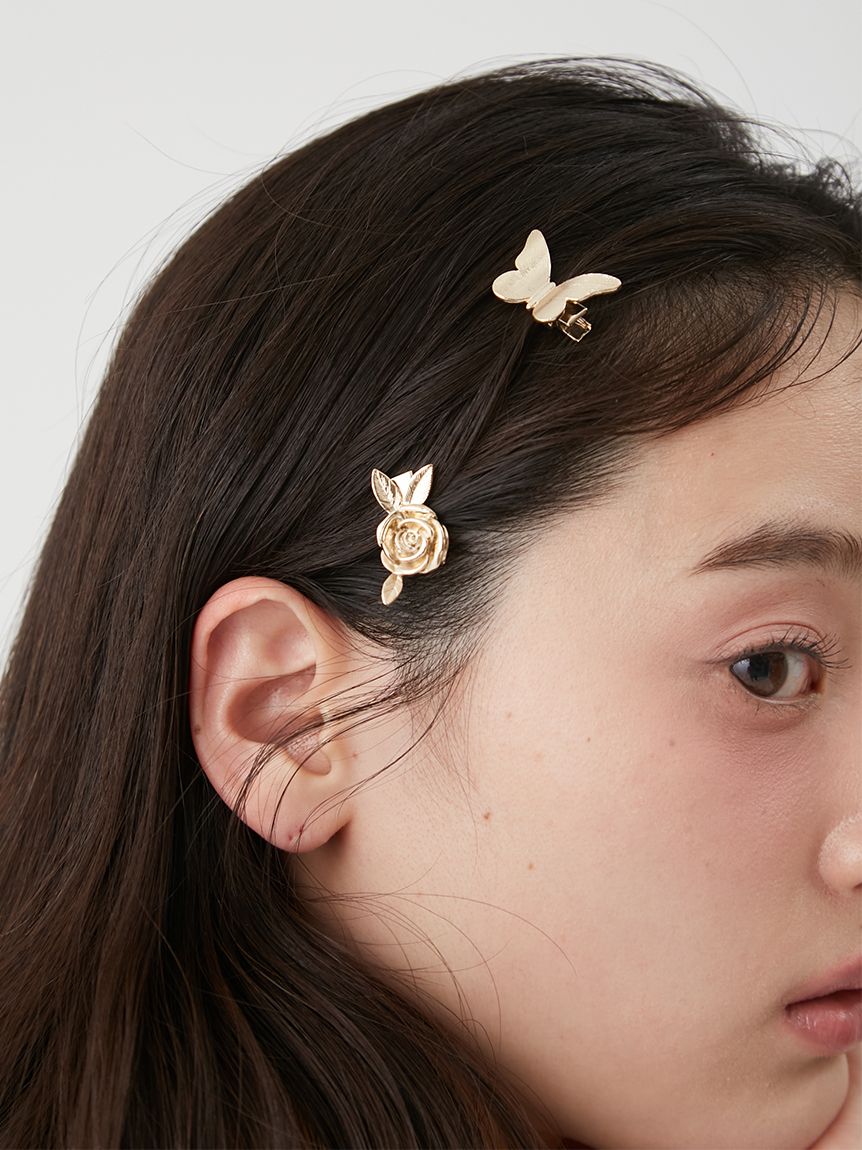LILY BROWN×ANNA SUI】バタフライ＆ローズヘアクリップセット(ヘッド