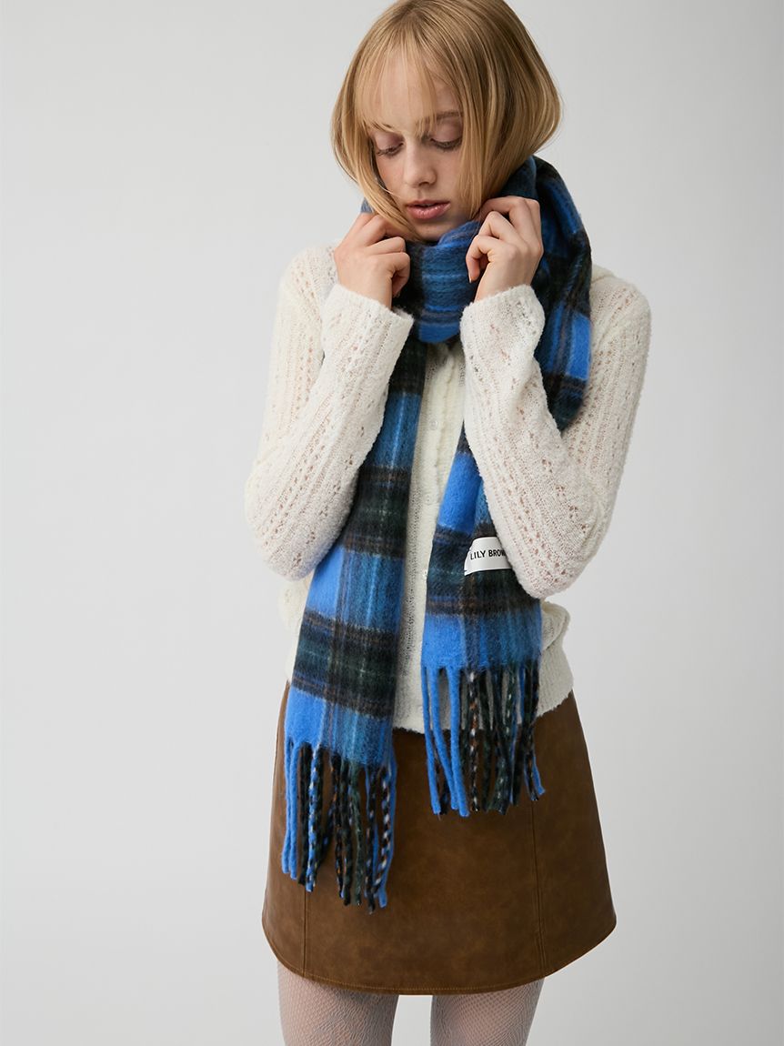 シャギーチェックストール(ストール・マフラー)｜FASHION GOODS｜LILY