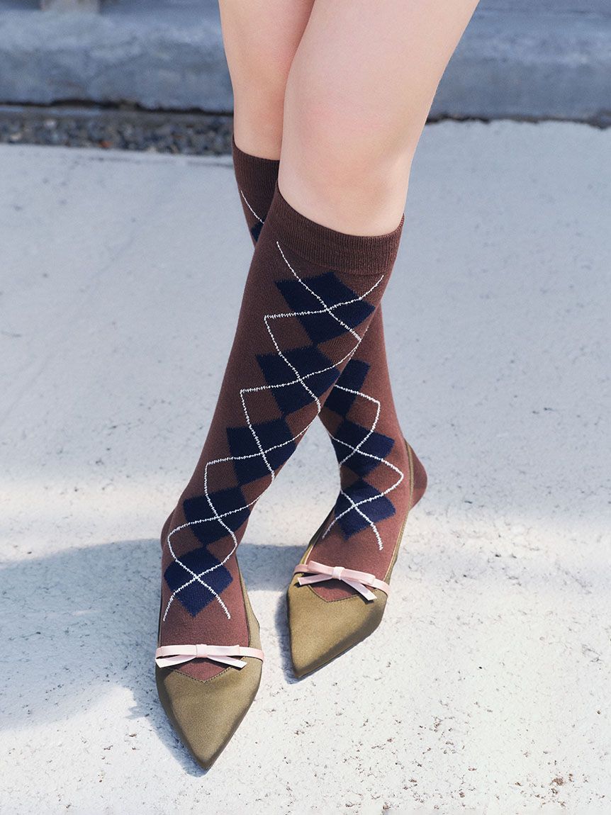 ラメ入りアーガイルハイソックス(ソックス)｜FASHION GOODS｜LILY