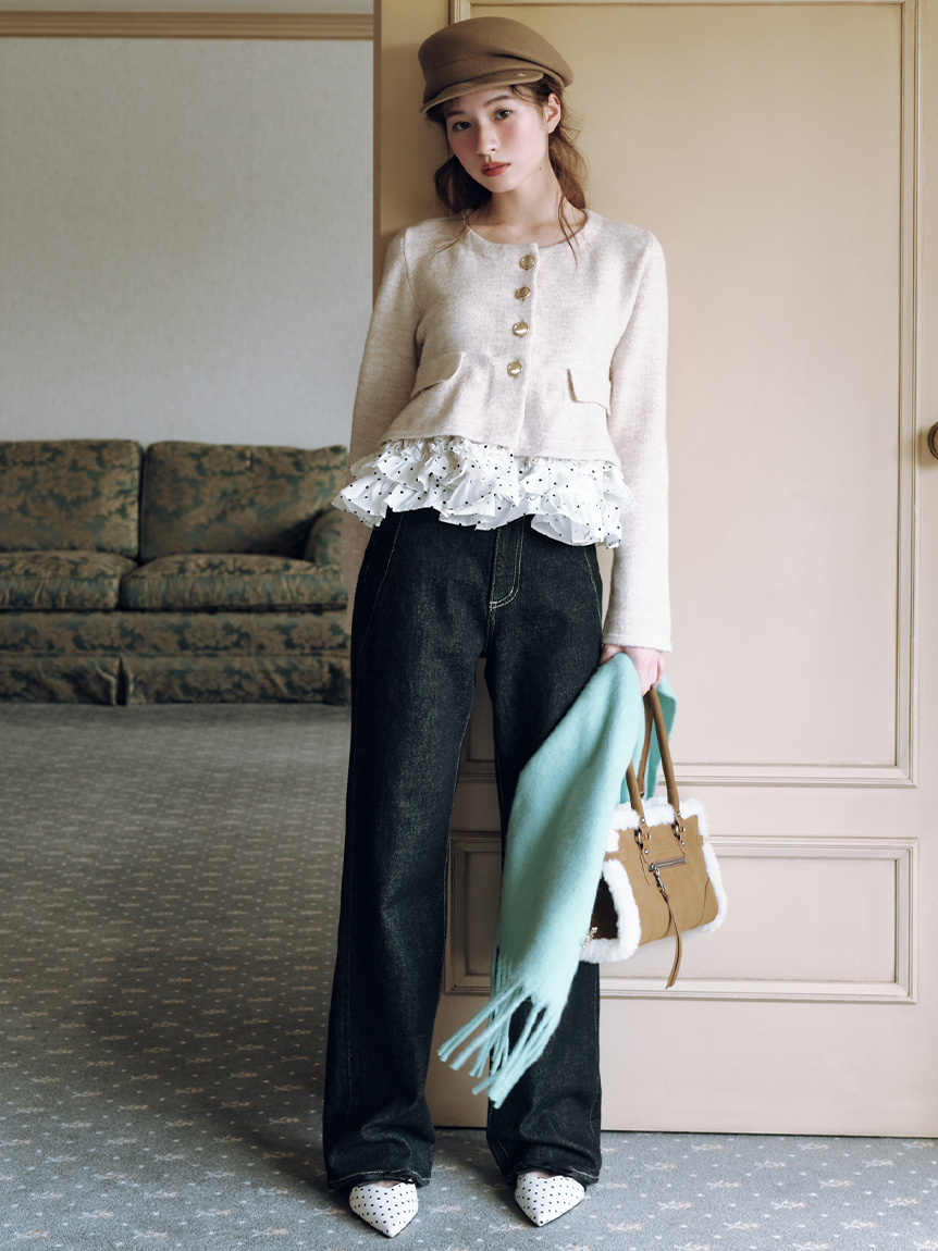ブローチ付きシャギーストール(ストール・マフラー)｜FASHION GOODS