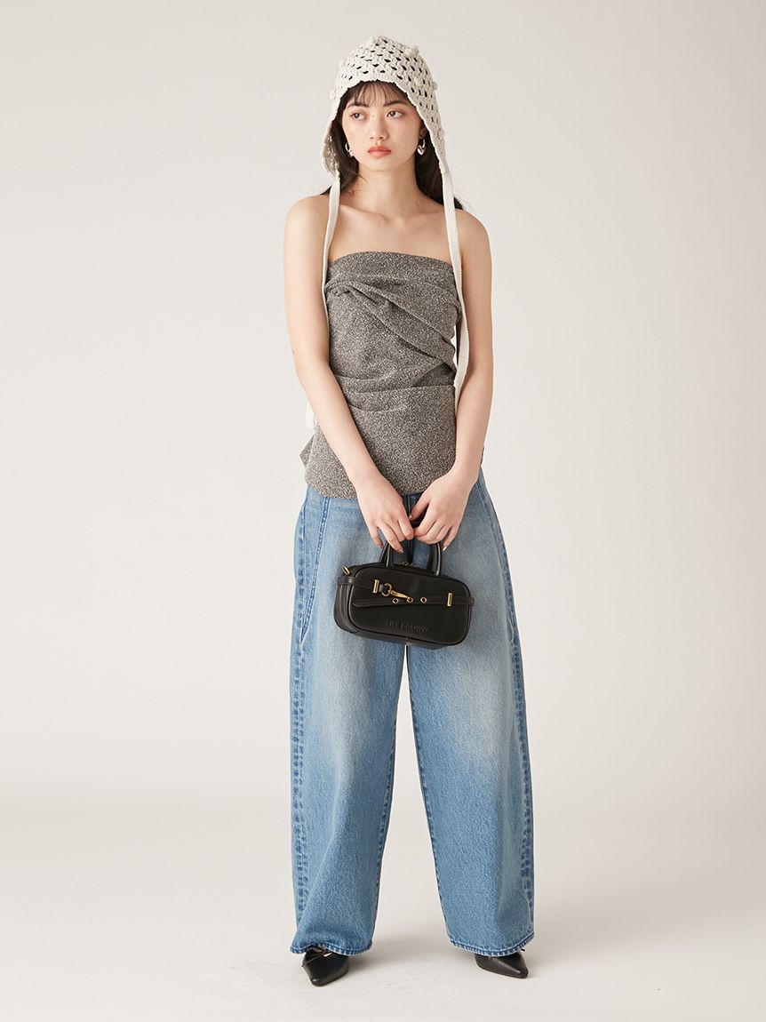 完売品　リリーブラウン　ニットクロシェボンネット帽　ミント リリーブラウン LILY BROWN ニットクロシェボンネット帽 （GRY