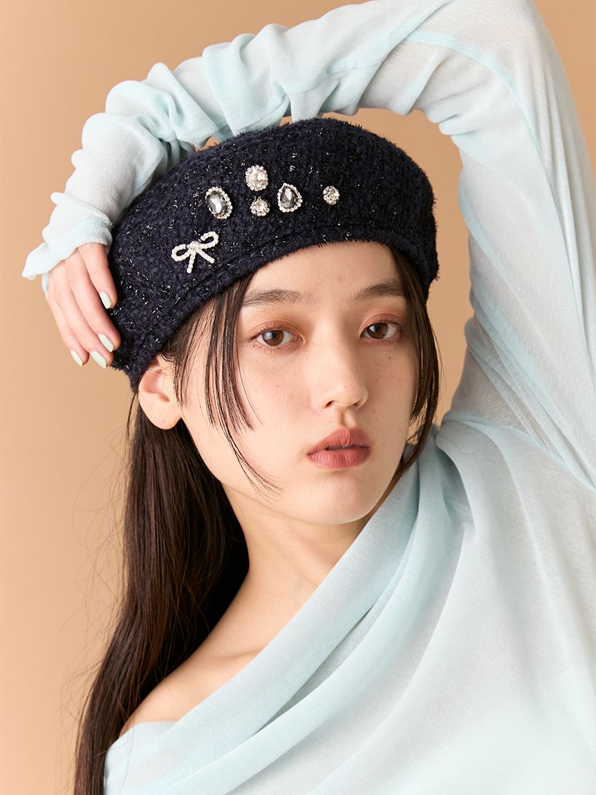 L.B CANDY STOCK]デコラティブベレー帽(Hearts2Hearts着用)(帽子