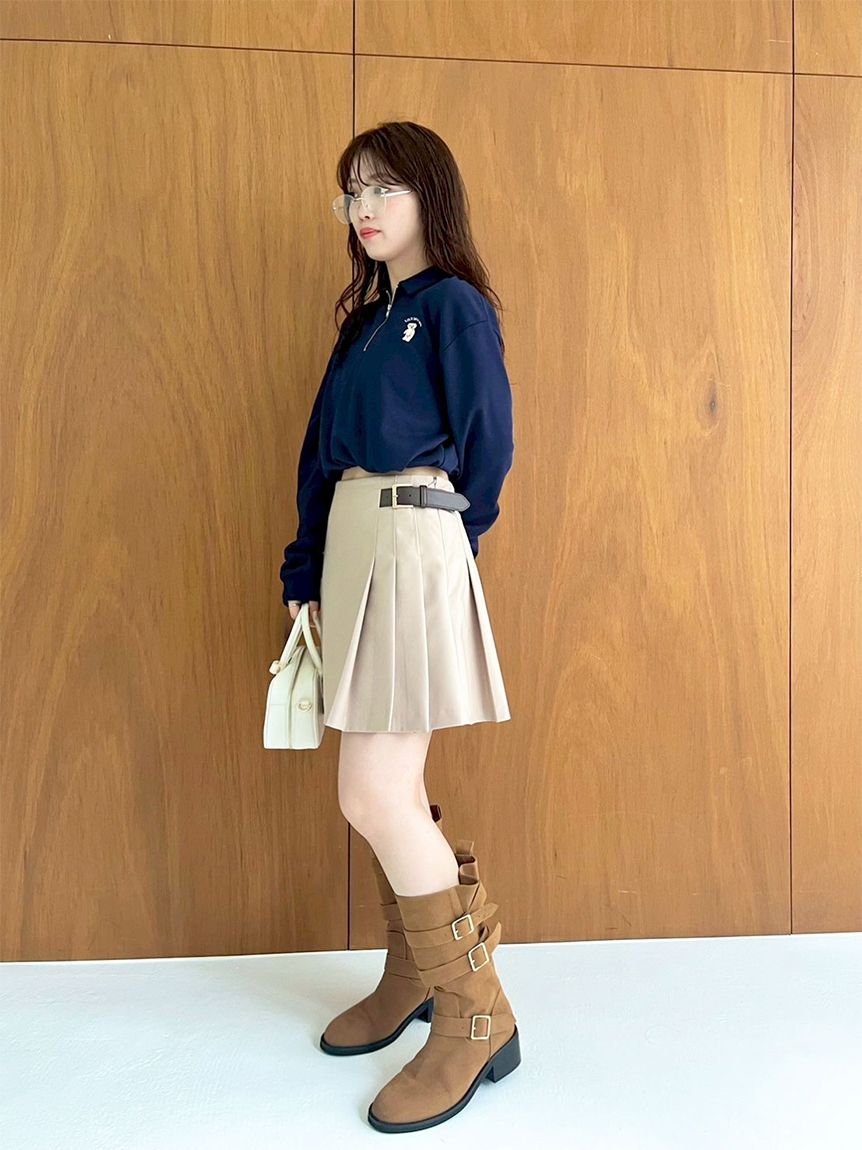 LILY BROWN 3バックルミドルブーツ　ブラック 3バックルミドルブーツ(ブーツ)｜シューズ｜LILY BROWN（リリー