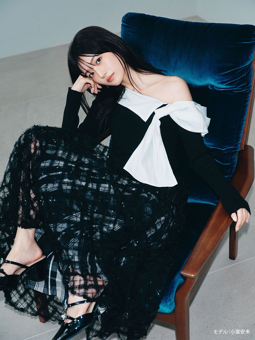 L.B CANDY STOCK]ビジューリボンストラップミュール(Hearts2Hearts着用